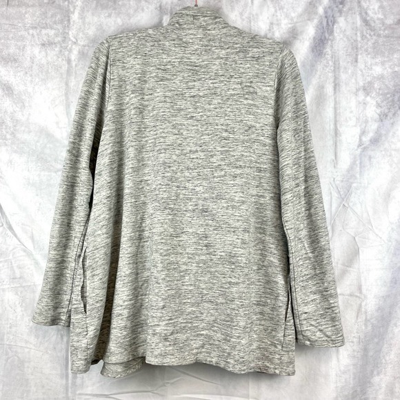 Pure Jill Gray Open Front Water-fall Knit Cardigan Size S - Picture 11 of 12